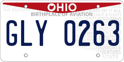 OH license plate GLY0263