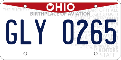 OH license plate GLY0265