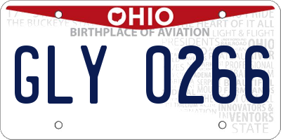 OH license plate GLY0266