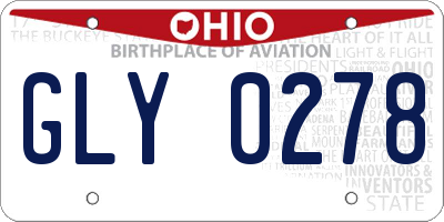 OH license plate GLY0278