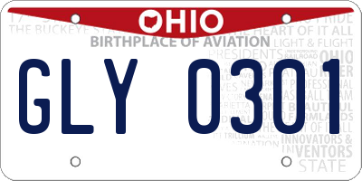 OH license plate GLY0301