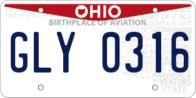 OH license plate GLY0316