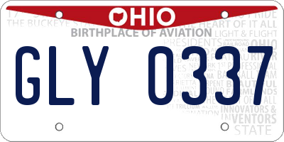 OH license plate GLY0337