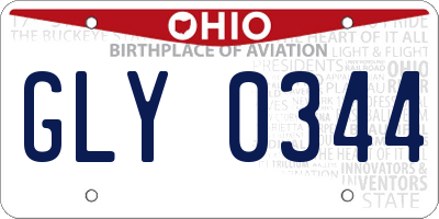 OH license plate GLY0344