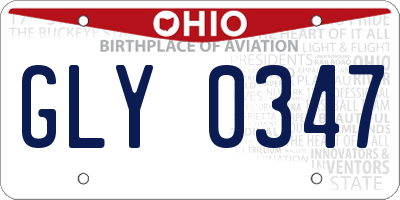 OH license plate GLY0347