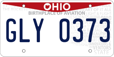 OH license plate GLY0373
