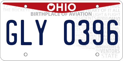 OH license plate GLY0396