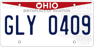 OH license plate GLY0409