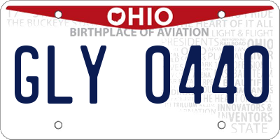 OH license plate GLY0440