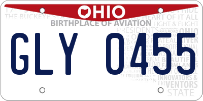 OH license plate GLY0455