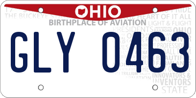OH license plate GLY0463