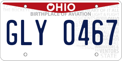 OH license plate GLY0467