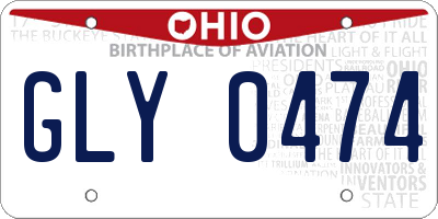 OH license plate GLY0474