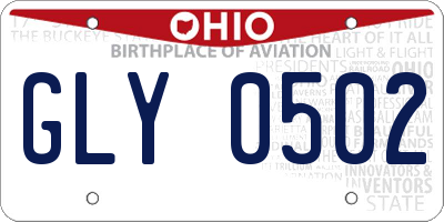 OH license plate GLY0502