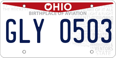 OH license plate GLY0503