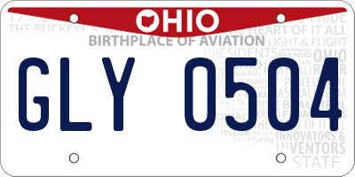 OH license plate GLY0504