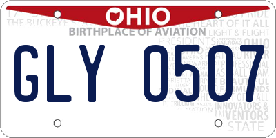 OH license plate GLY0507