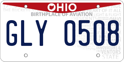 OH license plate GLY0508