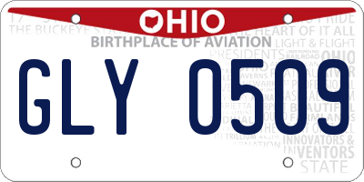 OH license plate GLY0509