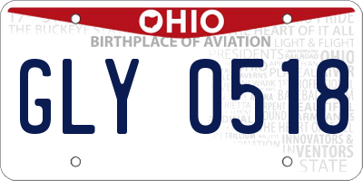 OH license plate GLY0518