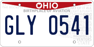 OH license plate GLY0541