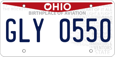 OH license plate GLY0550
