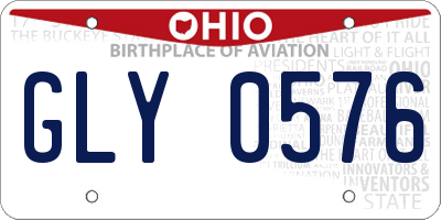 OH license plate GLY0576