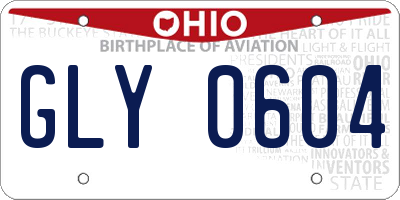 OH license plate GLY0604