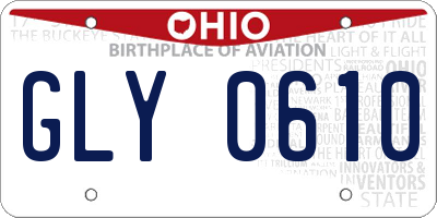 OH license plate GLY0610