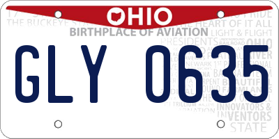 OH license plate GLY0635