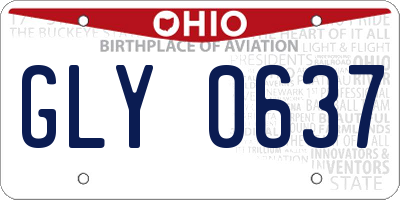 OH license plate GLY0637