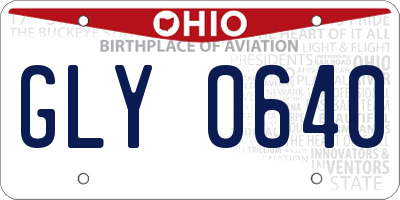 OH license plate GLY0640