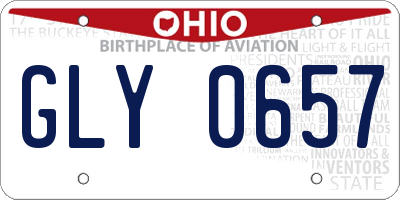 OH license plate GLY0657