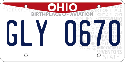 OH license plate GLY0670