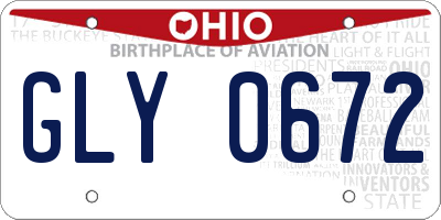 OH license plate GLY0672