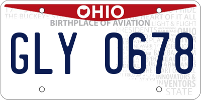 OH license plate GLY0678