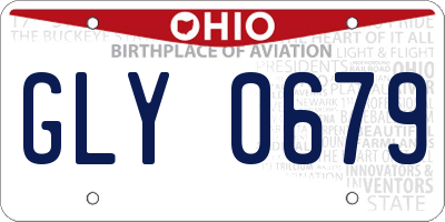 OH license plate GLY0679