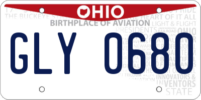 OH license plate GLY0680