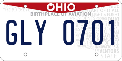 OH license plate GLY0701