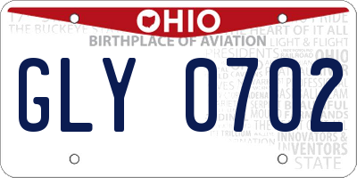 OH license plate GLY0702