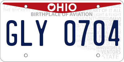 OH license plate GLY0704
