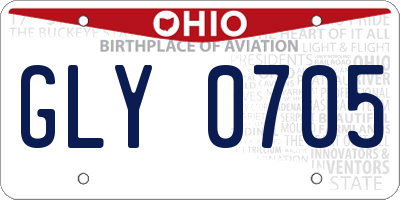 OH license plate GLY0705