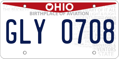 OH license plate GLY0708