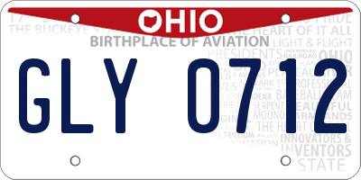 OH license plate GLY0712