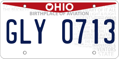 OH license plate GLY0713