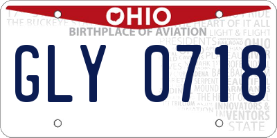 OH license plate GLY0718