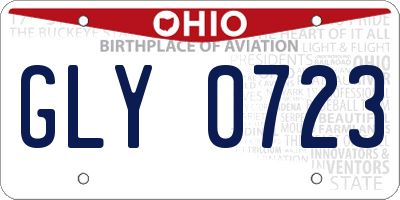 OH license plate GLY0723