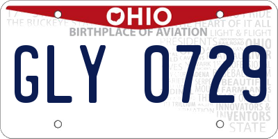 OH license plate GLY0729