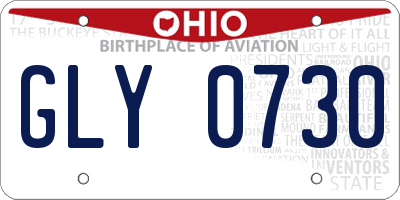 OH license plate GLY0730