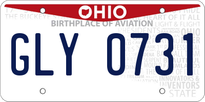 OH license plate GLY0731